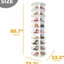 SpaceAid 9 Tier Rotating Shoe Rack Tower, Spinning Shoe Display Lazy Susan, Revolving 360 Shoe Rack Storage Round Carousel, Vertical Handbag Rotate Shoes Closet Organization (9-Tier White)