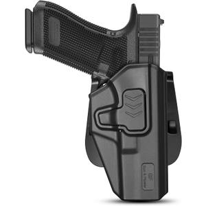 GUN & FLOWER OWB Holster - Select Your Fit for: Glock 17/19/19X/31/32 (Gen 1-6) & G22/23 (Gen 1-4), Ruger RXM, PSA Dagger Compact, Level II Retention - Right Hand