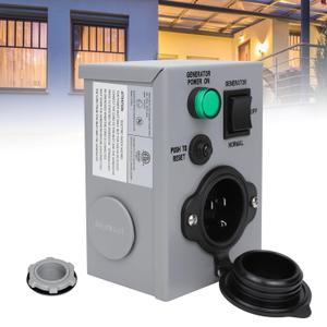 15 Amp Generator Transfer Switch, NEMA 5-15P Pre-Drilling Power Inlet Box with Circuit Breaker, 15A 125V Manual Transfer Switch for Generator Outdoor Indoor Home, ETL Listed