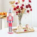 IMIKEYA Christmas Nutcrackers Figure: 1PCS Pink Wooden Nutcracker Soldier Christmas Ornament Decoration Ornament for Xmas Indoor Tabletop Desktop Shelves