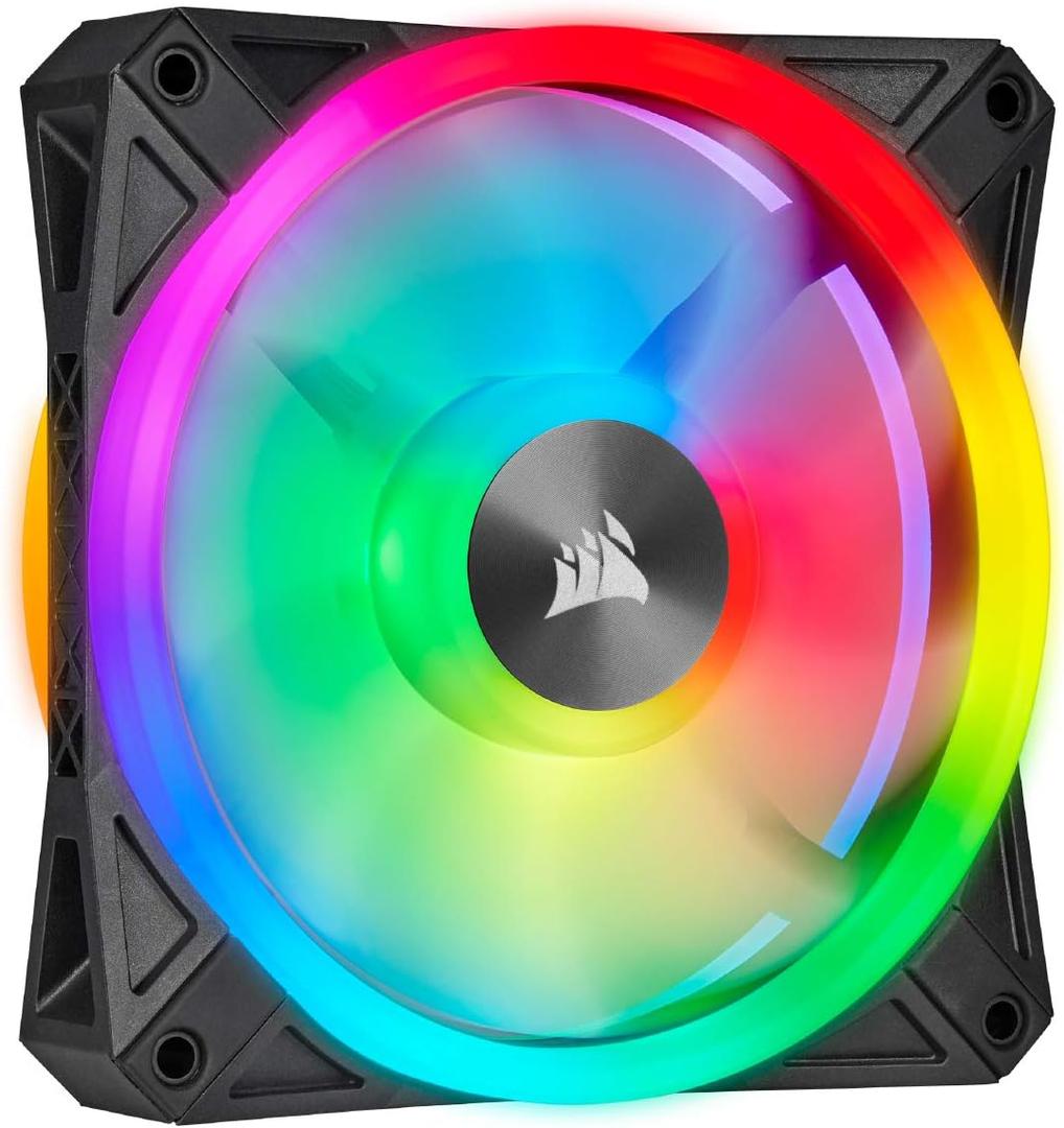Corsair QL Series, Ql120 RGB, 120mm RGB LED Fan, Single Pack - Black