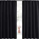 NICETOWN Black Out Window Curtains - Solid Home Decor Thermal Insulated Blackout Drapes/Draperies for Bedroom, Privacy Assured Window Treatment (2 Panels, 52 inches Wide by 63 inches Long)