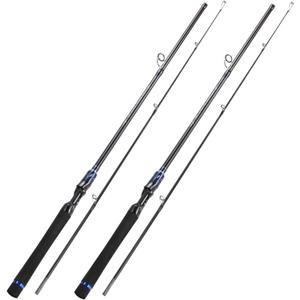KITHWILD 2-Pack Fishing Rods, 2-Piece Carbon Fiber & Fiberglass Composite with EVA Handle, Stainless Steel Guides for Bass Trout Freshwater - 5'6"- Blue- Spinning