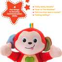 KiddoLab Musical Monkey Plush Toy - Soft Stuffed Animal with Light-Up Buttons and Melodic Nursery Songs for 3+ Month Old Babies