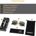 FEISEDY Sunglasses Aviator Men Women 70s Sun Glasses Square Frame UV400 Protection B2953