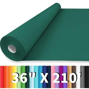 Vanhench 36" x 2520" (210') Green Solid Color Wrapping Paper, Art Construction Paper for Fathers Day, Birthday, Bouquet Flower Crafts Packing & Poster Bulletin Board Pack of 2