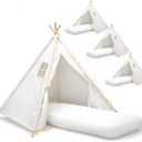 4 Pack Teepee Tent for Kids [Thickened], Kids Sleepover Teepee Tent Set