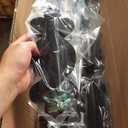 Swing Arm Curtain Rod, Black, 47'' Long, 1.1'' Diameter Pole, Rotate about 180 degrees, Detachable Ball Finial, 1 Piece