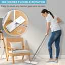 BOSHENG Mop and Bucket with Wringer Set, Hands Free Flat Floor Mop and Bucket, 3 Washable Microfiber Pads Included, Wet and Dry Use, Home Floor Cleaning System for All Floor Types and Windows