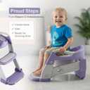 Toddler Potty Training Seat with Ladder and Step Stool | Helps Kids Climb and Sit on Their Own | Soft Cushion, Non-Slip Base, Splash Guard | Includes Potty Training Guide Book & Sticker