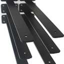 6 Pack - 14 inch Black Hidden L Shelf Bracket (1/5 Inch Thicked) Iron Floating Shelf Brackets Rustic Industrial Metal Brackets for Shelf Support
