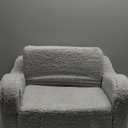 Kids Sofa, 2-in-1 Flip-Out Foam Couch with Soft Sherpa Cover, Cozy Play Lounge Chair, Grey (Medium)