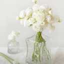 Ling's moment Ranunculus Artificial Flower, Faux Silk Mini Ranunculus Flowers for DIY Bouquet, Bulk Fake Wedding Filler Flowers for Centerpieces Arrangements Bridal Shower Decorations, Ivory White