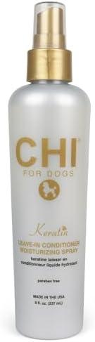 CHI for Dogs Keratin Leave-In Conditioner Spray - Moisturizing Dog Mist with Nourishing Formula for Dry Coats - Paraben Free and pH Balanced - Made in USA, 8 Fl Oz , Pack of 4