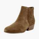 Comfortable Women's Covered Gore Western Ankle Bootie in Suede 6
