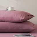 JELLYMONI Pillowcases King Set of 2 Washed Cotton Envelope Pillow Covers Linen-Like Texture,Maroon 2036in Bed Pillow Cases Soft Breathable (Pillows are not Included)