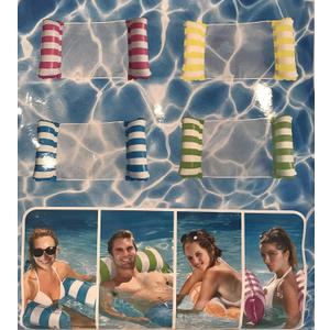 Pool Float, Teens and Adults, Use for: Sitting, Laying Out, Drifting, and Relaxing, Roll It Up for Easy Storage (Blue and White)
