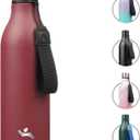 Insulated Water Bottle with Strap,25 oz Double Wall Stainless Steel Vacuum Bottles Metal Water Flask,Brick Red