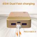 JUOVI Power Bank Fast Charging, 20000mAh 45W Portable Charger, Samsung Super Fast Charging Portable Phone Charger, USB C Power Bank for MacBook, iPhone 15 14 13 Pro Samsung S24 S23 (Orange)