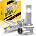 BMT xms H27W 881 H27W/2 Fog Light Bulbs - 400% Brighter 20000LM 6500K White Light - 1:1 Mini Size, Pack of 2