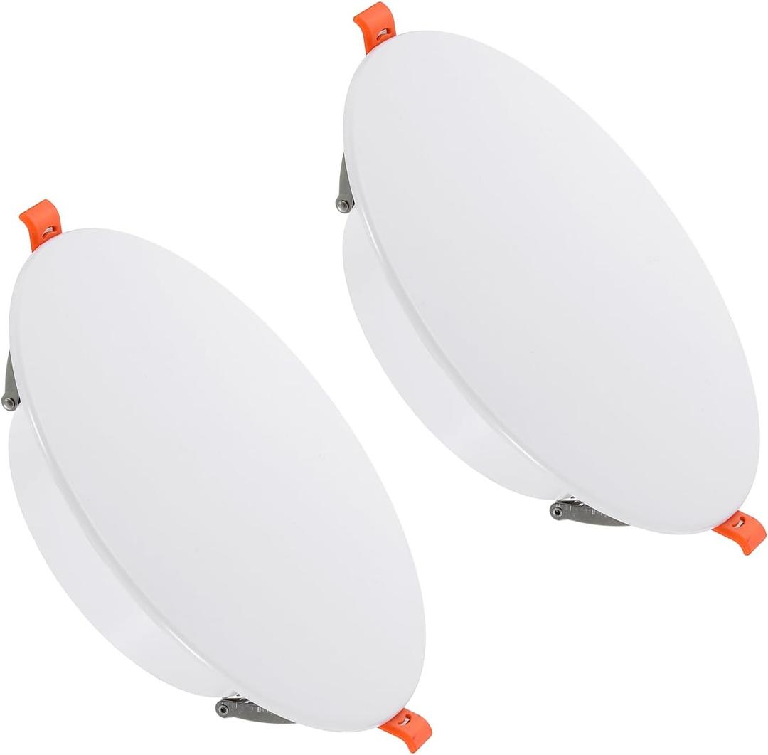 PATIKIL 185mm / 7.3" Diameter Spring Ceiling Hole Cover Plate, 2 Pack Downlight Hole Trim Wall Mount Decorative Cap Access Panel for 5-7" Round Ceiling and Wall Openings, White
