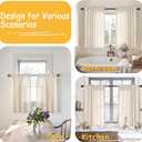 YoungsTex Oatmeal Linen Cafe Curtains 24 Inches Long - Small Half Drapes Semi Sheer with Rod Pocket Back Tab for Bathroom Farmhouse Kitchen Windows Over Sink 2 Panels, 29 X 24 Inch