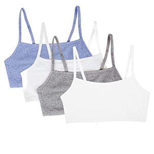 Fruit of the Loom Women's Spaghetti Strap Cotton Pullover Sports Bra Value Pack of 4 Size/Talla 44