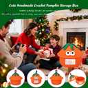 Easter Basket Funny Positive DIY Pumpkin Emotional Crochet Support Gifts Egg Buckets Gifts Tote Bags Egg Hunt Basket for Kids, Boys, Girls, Toddler, Babies, Infant