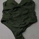 Yonique Women Plus Size One Piece Swimsuits Tummy Control Bathing Suits Vintage Swimwear (Olive Green), 3XL