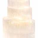 Himalayan Glow Selenite Crystal Lamp 20cm Large, Hand Curved Crystal Lamp with (ETL Certified) Wooden Base & USB Charging Cable for Home Dcor - White