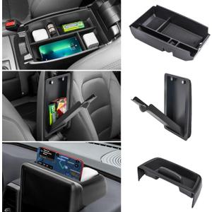 3PCS Center Console Organizers Compatible with 2021-2024 Ford Bronco Sport CX430 Dash Storage Tray and Armrest Storage Box Armrest Hidden Tray Interior Accessories