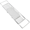 Bathtub Tray Table, Stainless Steel Marble Bathtub Trays for Tub Bath Tub Caddy Easy Installation for Women Birthday (Silver White)