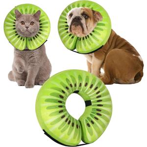 Recovery Donut Collar for Dogs & Cat,Inflatable Dog Cone Collar Alternative After Surgery,Soft Cone for Large Medium Small Dog,Adjustable Pet Neck Donut(Kiwi,XL)