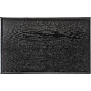 28 x 18 Inches Extra Large Solid Wood Serving Tray for Tea Coffee Table Snack Food Meals Serving Plate Kitchen Party Bar Breakfast Server with Raised Edges Black Wooden Decorative Ottoman Tray