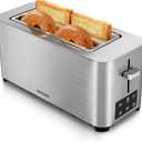 Slice Toaster with LED Timer Display, Stainless Steel Bread Toasters with Long Extra Wide Slots, 6 Bread Shade Settings, Bagel/Defrost/Cancel Function, Removable Crumb Tray, 120V/1300W
50+ bought in past month