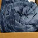 Bedsure GentleSoft Sherpa Fleece Throw Blanket for Couch - Thick and Warm Throw for Women and Men, Soft Fuzzy Plush Blanket for Winter, Non-Heated, Slate Blue, 50x60 Inches