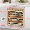 celestite Wooden Tray Dividers for Cabinets, Cookie Sheet Organizer for Cabinet, Baking Sheet Pan Organizer for Kitchen Organizers and Storage (7 Tier 20" Wx16.7 Hx15.2 D)