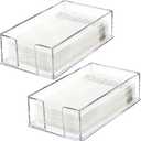 Cididu 2 Pack Acrylic Napkin Holder for Table, Clear Guest Paper Hand Towel Holder for Bathroom Countertop, 0.12'' Thickness Paper Napkin Dispenser Organizer Tray for Parties, Weddings, Party, Hotel