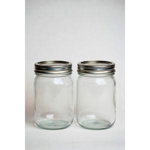 Clear Glass Mason Jars with Lids, Pack of 2
