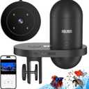 Automatic Fish Feeder with 2.5K Camera,WiFi/App Control,Moisture-Proof Vacation Food Dispenser|2.4G&5G Precision Feed System,Visual Monitor for Aquariums,Turtle Pens,Betta Tanks (Dark Grey)