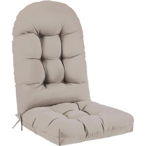 Outdoor Adirondack Chair Cushion, 50x21x4 Inch Rocking Chair Cushions, High Back Patio Soft Seat Pad with Ties, Indoor Outside Use, Fade-Resistant & Waterproof, Beige