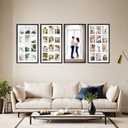 12 Opening 4x6 Black Collage Picture Frames, Multiple Frames for Displaying 6x4 Photos with White Mat, Pack of 1