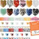 24Pack Valentines Day Cards for Kids School, Valentines Day Gifts For Kids Classroom with Heart Gemstones, Valentine Rock Crystal Exchange Gift Party Favor for Girls Boys School Class