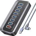 ORICO USB Hub 5Gbps, 7-Port USB 3.0 Hub with 3.28Ft Cable, Compatible with Desktop Computers