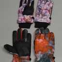 Honoson 2 Pairs Kids Snow Gloves Winter Waterproof Kids Ski Gloves Youth for Girls Boys Outdoor Toddler Snowboard Warm Clothe (6-13 Years, Classic Pattern)