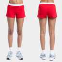 Soffe Women's Womens Authentic Cheer Shorts, 3 Inseam, 2 Pack (Red, M)