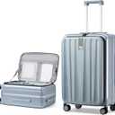 Hanke 26 Inch Large Checked Luggage PC Hard Shell Luggage Top Opening Travel Luggage Suitcases with Wheels for Woman Men.(Grey)