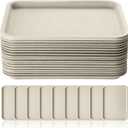 Gerrii 18 Pcs Plastic Fast Food Trays Bulk Restaurant Serving Cafeteria Tray Grill School Lunch Tray Rectangular Serving Platter for Kitchen Hotel Restaurant (Khaki,12 x 9 Inch)