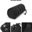 Water Bottle Bag, Outdoor Water Bottle Cover Water Bottle Drawstring Waist Hanging Water Bottle Bag for Men and Women (Black)