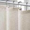 Linen Shower Curtain Fabric Boho Farmhouse Shower Curtains for Bathroom Cream Cotton Natural Cloth Liner Set 48" W x 72" L